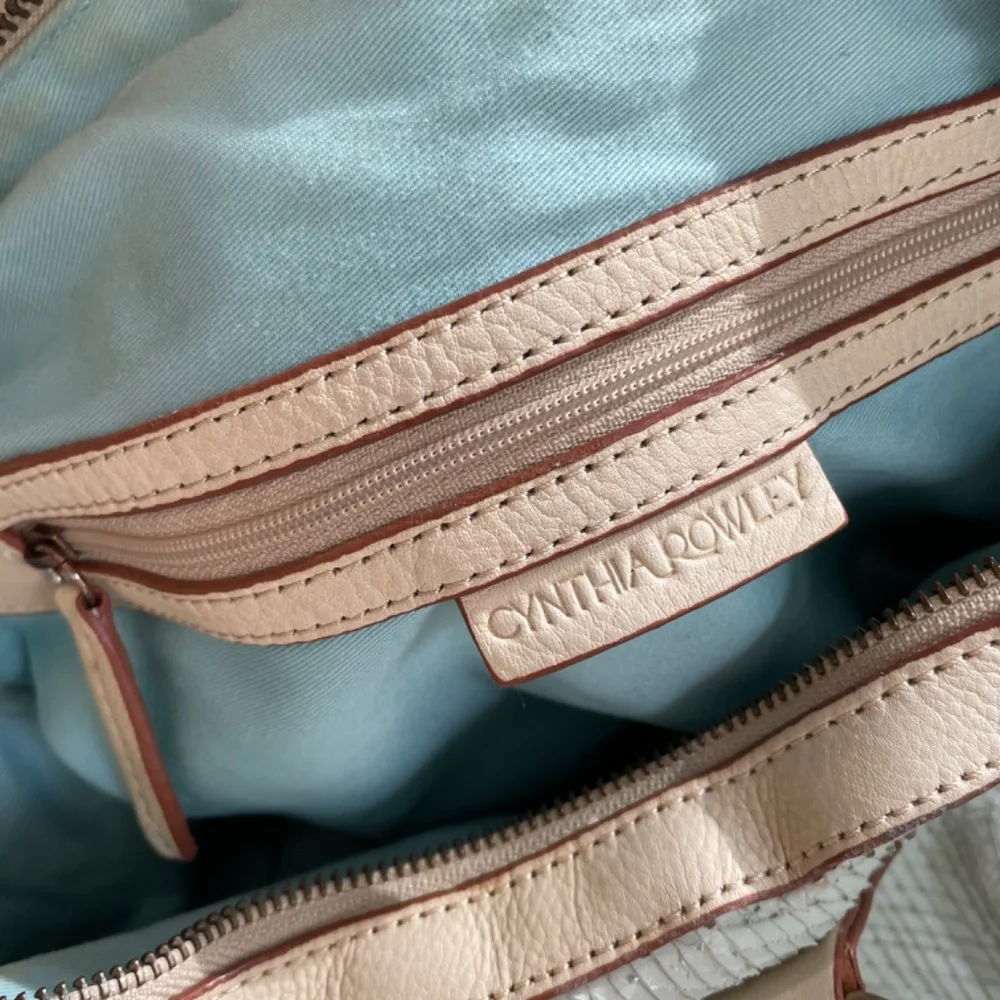 Cynthia Rowley Mint Green Scales Leather Satchel Crossbody Bag with‎ Tassel